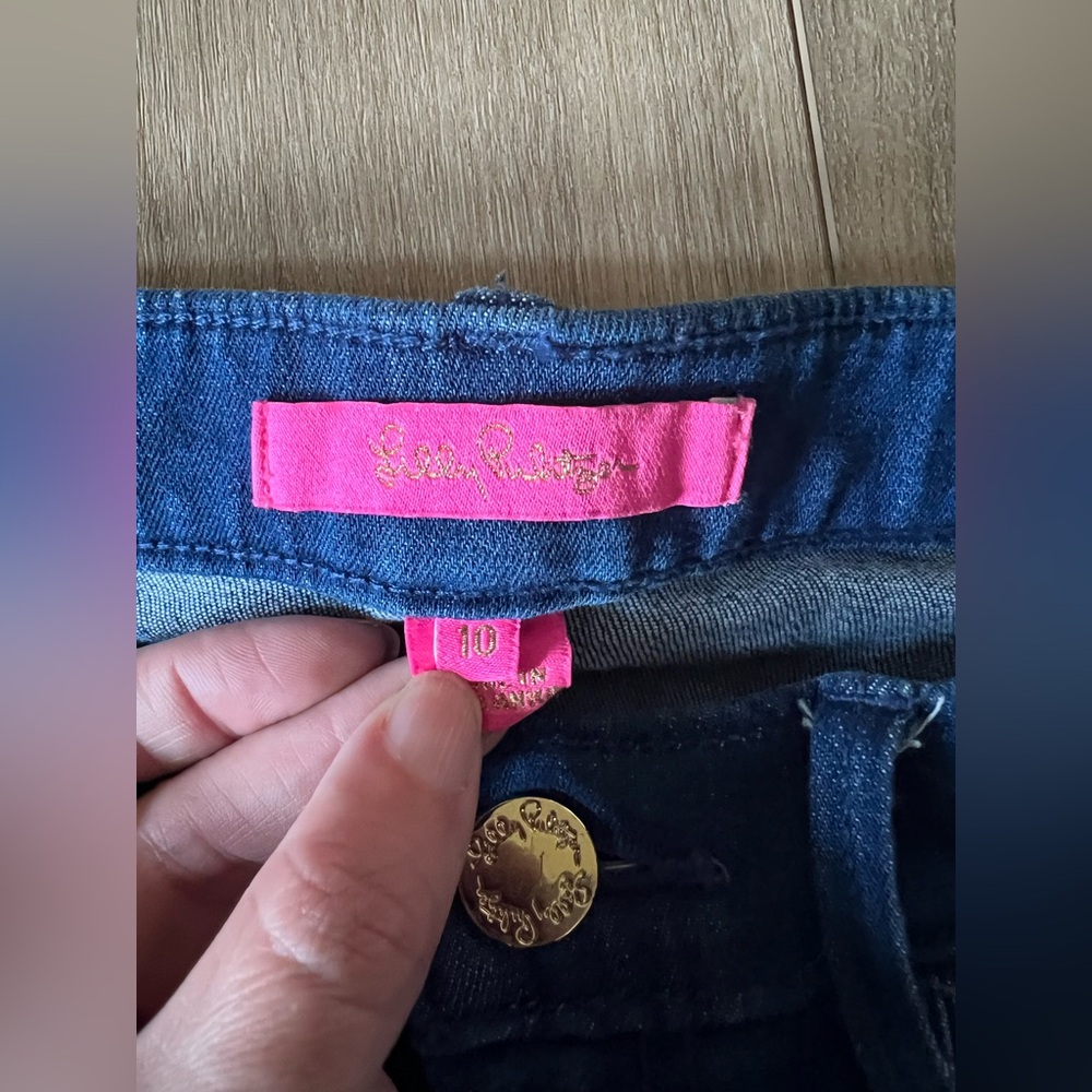 LILLY PULITZER South Ocean Crop Flare Jeans EUC - Picture 5 of 9